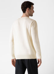 Men's English Merino Fisherman Jumper in Ecru