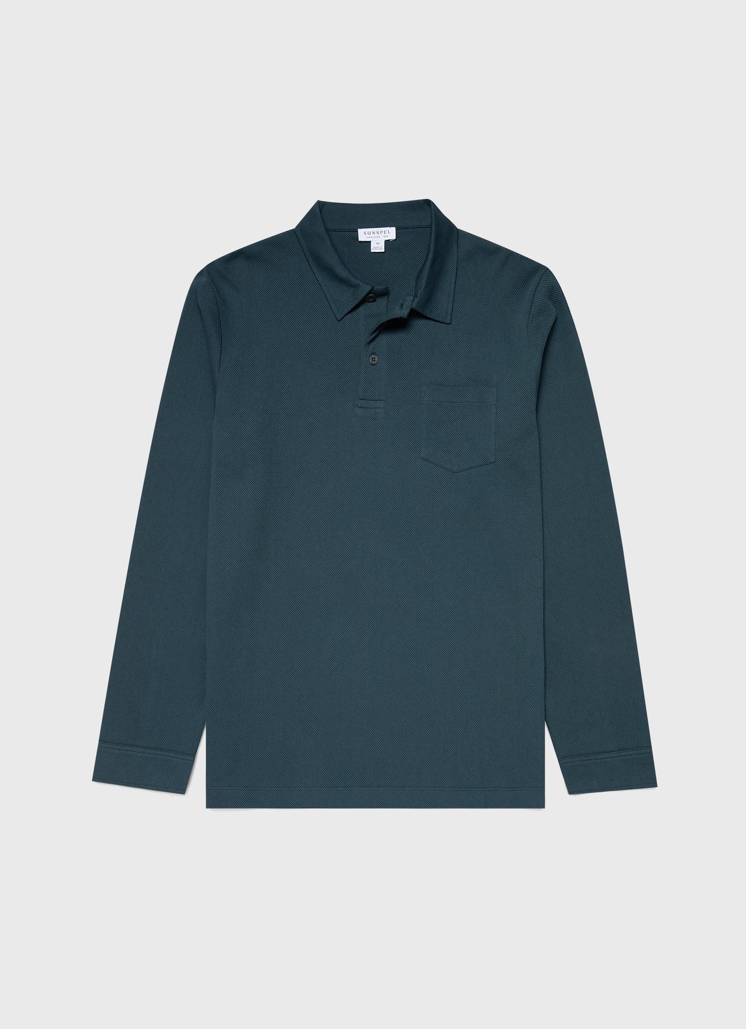 Men's Riviera Long Sleeve Polo Shirt in Peacock