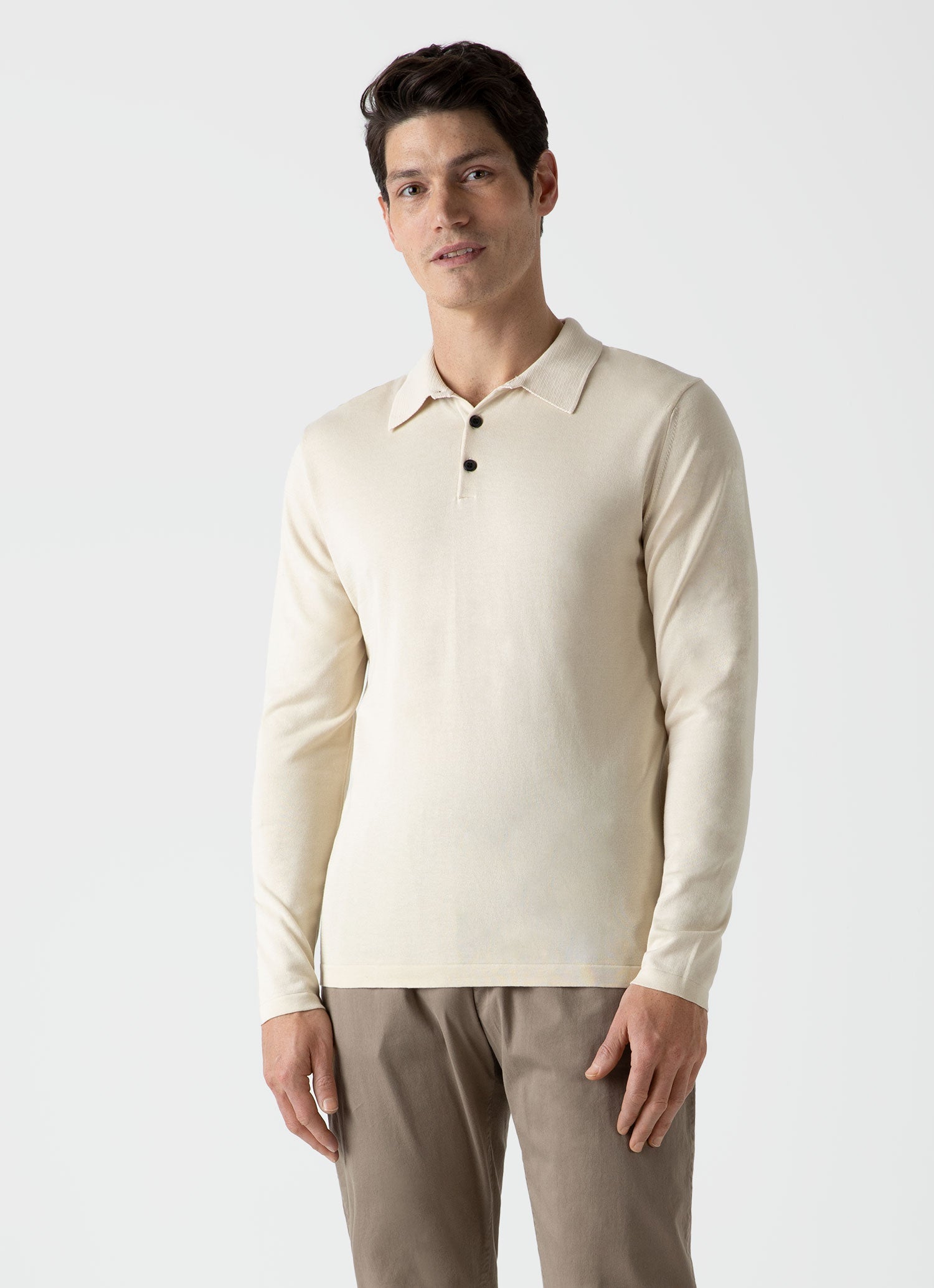 Long Sleeve Sea Island Cotton Polo Shirt