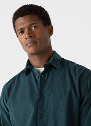 Men's Fine Cord Shirt in Peacock