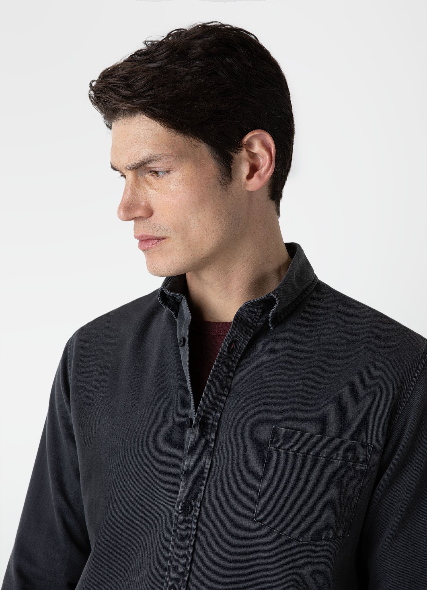 Black denim fashion shirt