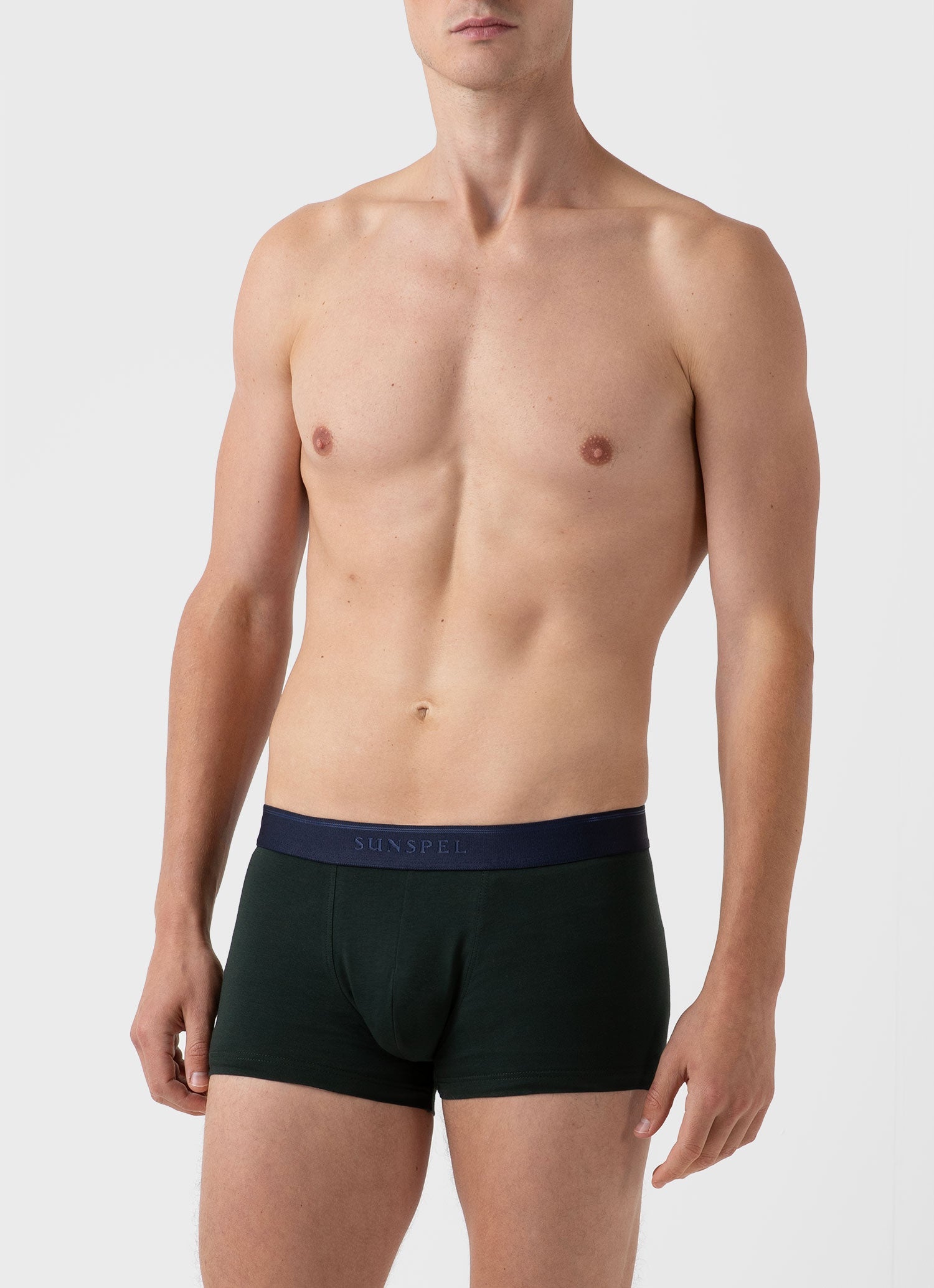 Men's Stretch Cotton Trunks in Seaweed