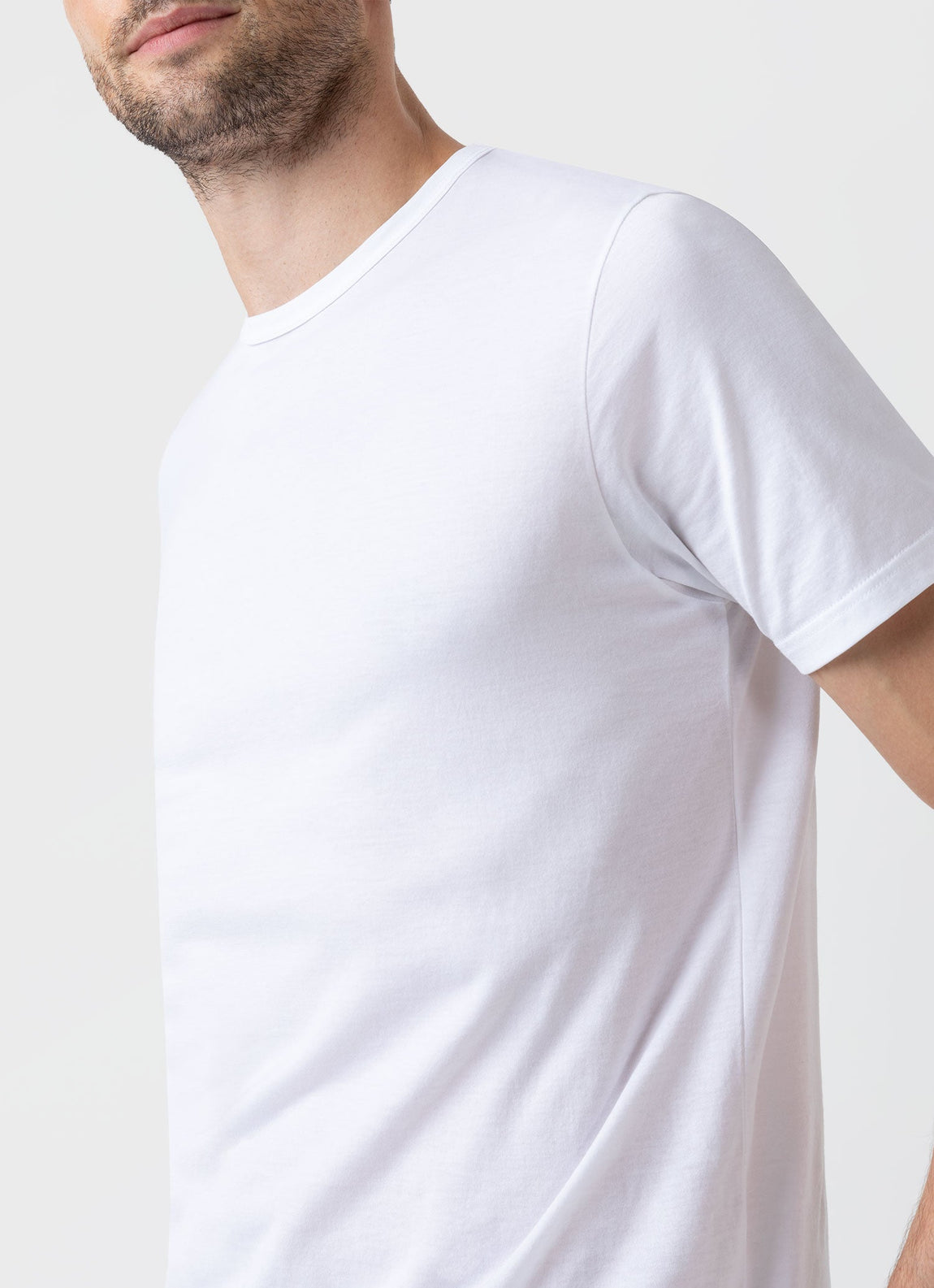 SS White Henley - T-Shirts made in USA from Portuguese fabric