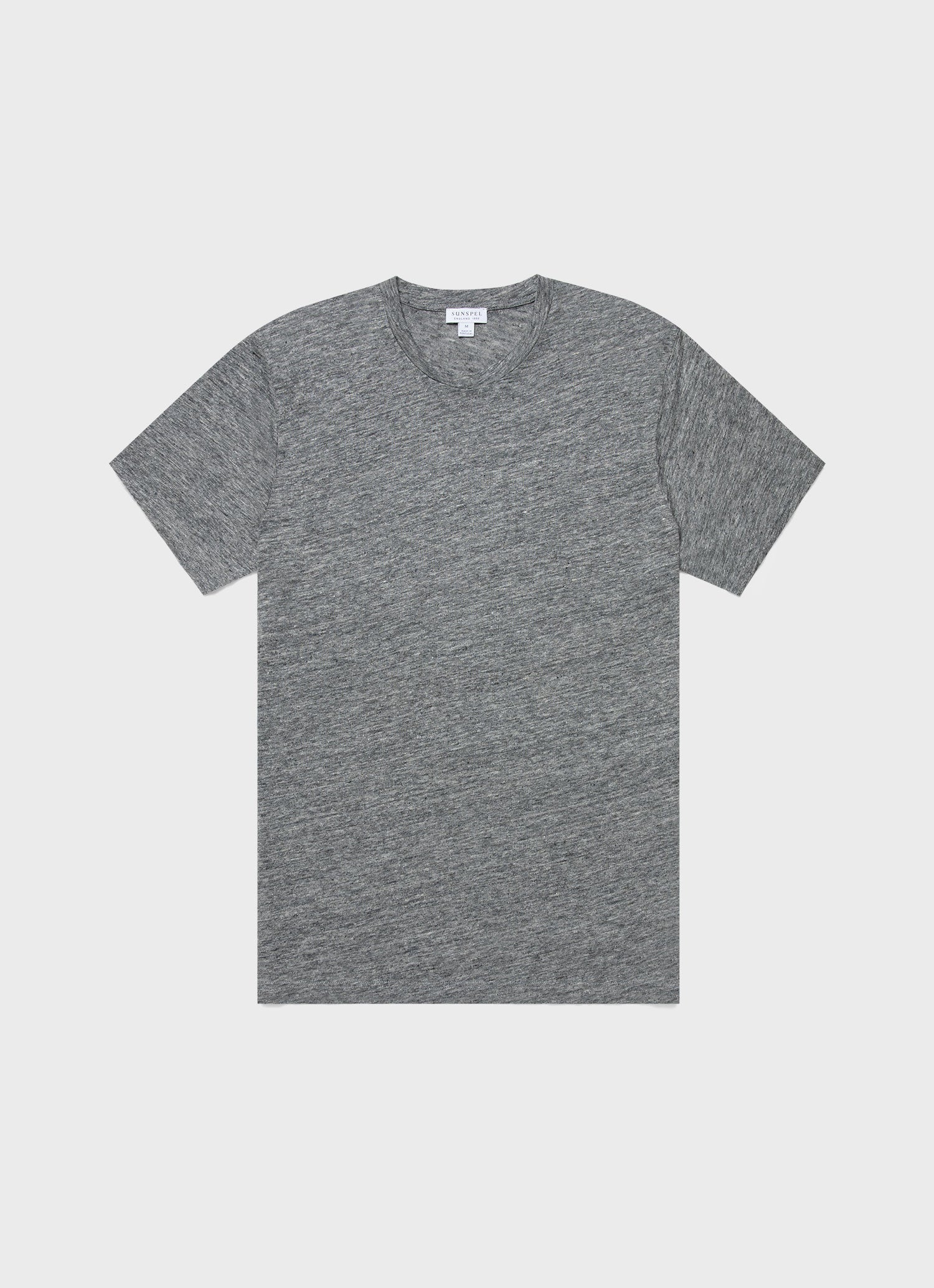 Men's Linen T-shirt in Mid Grey Melange | Sunspel