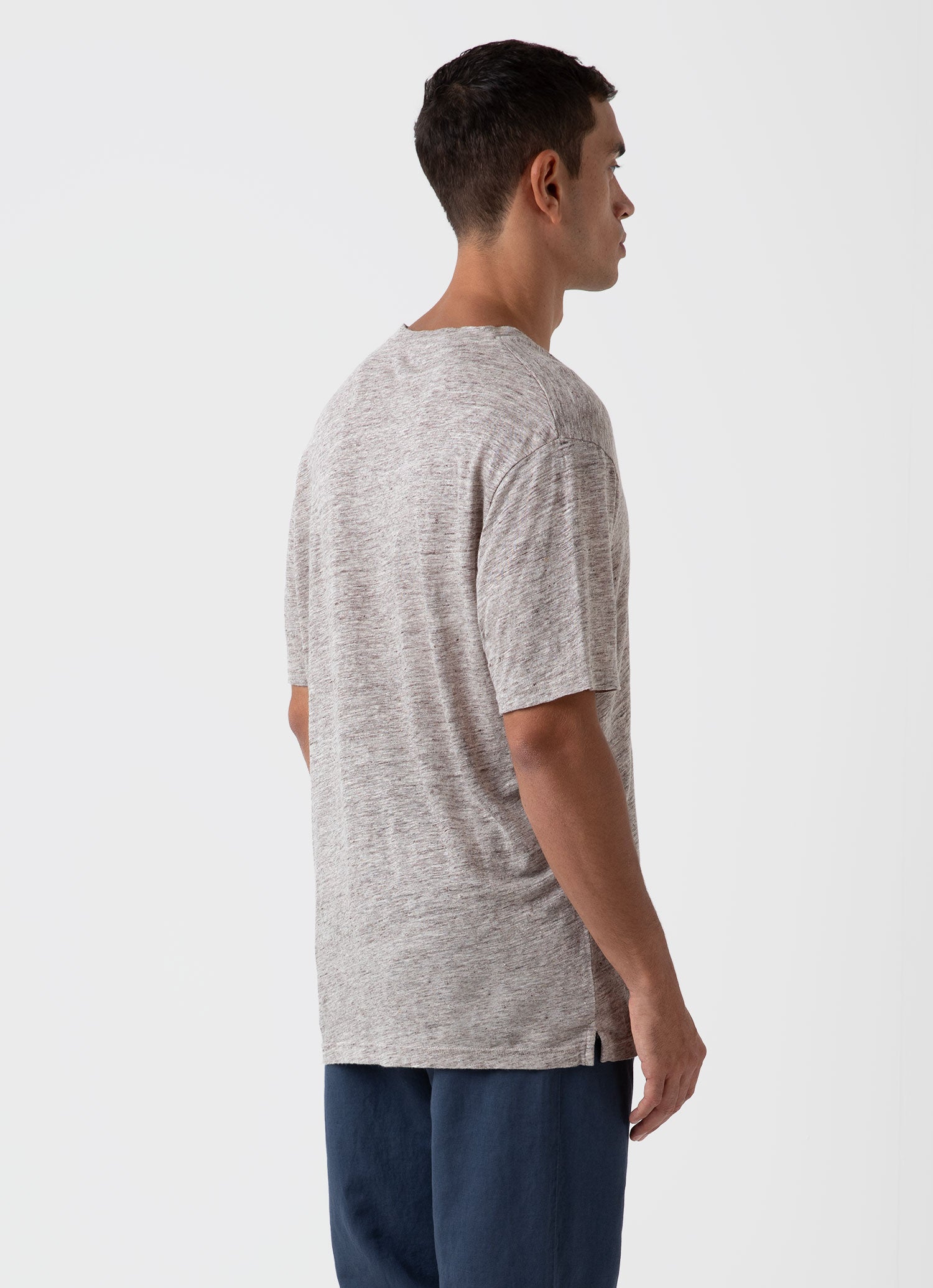 Men's Linen T-shirt in Oatmeal Melange
