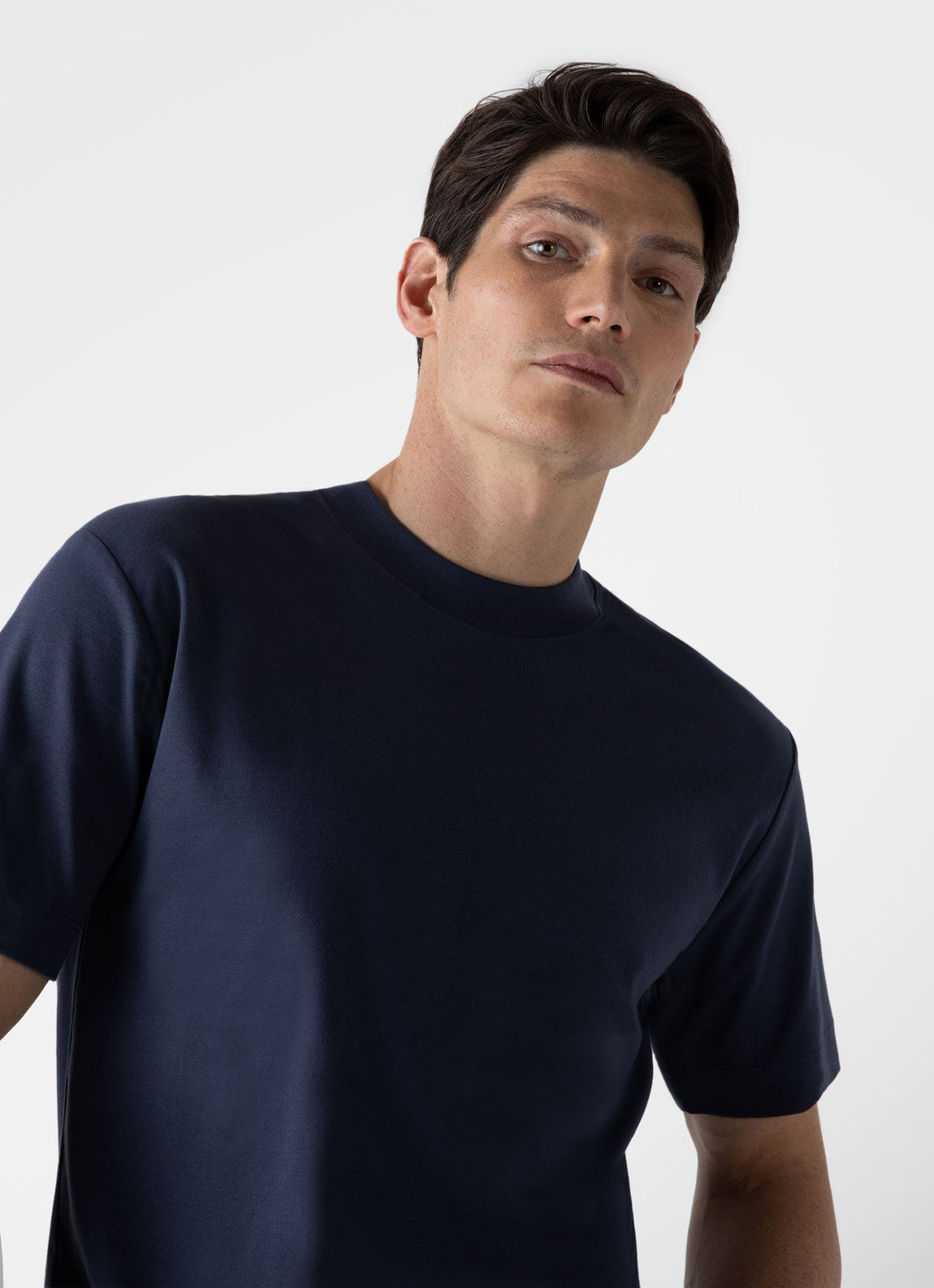 Men's Brushed Cotton T-shirt in Navy