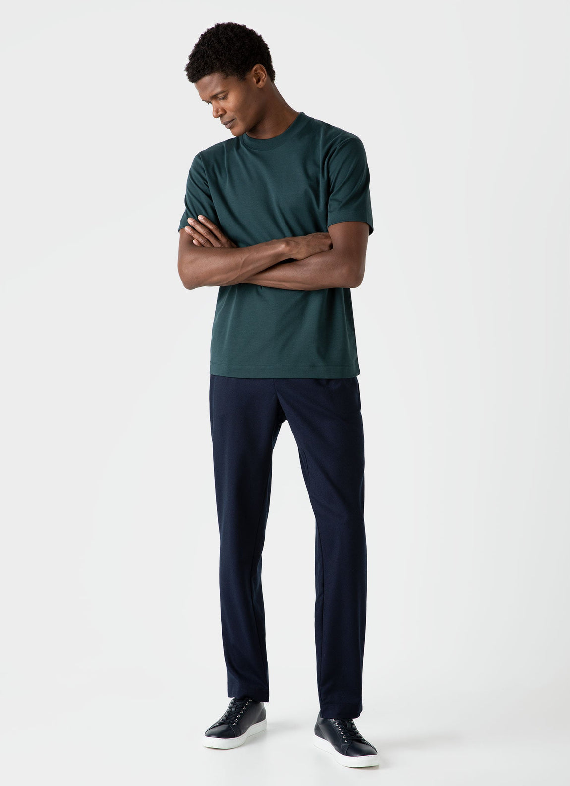 Men's Brushed Cotton T-shirt in Peacock