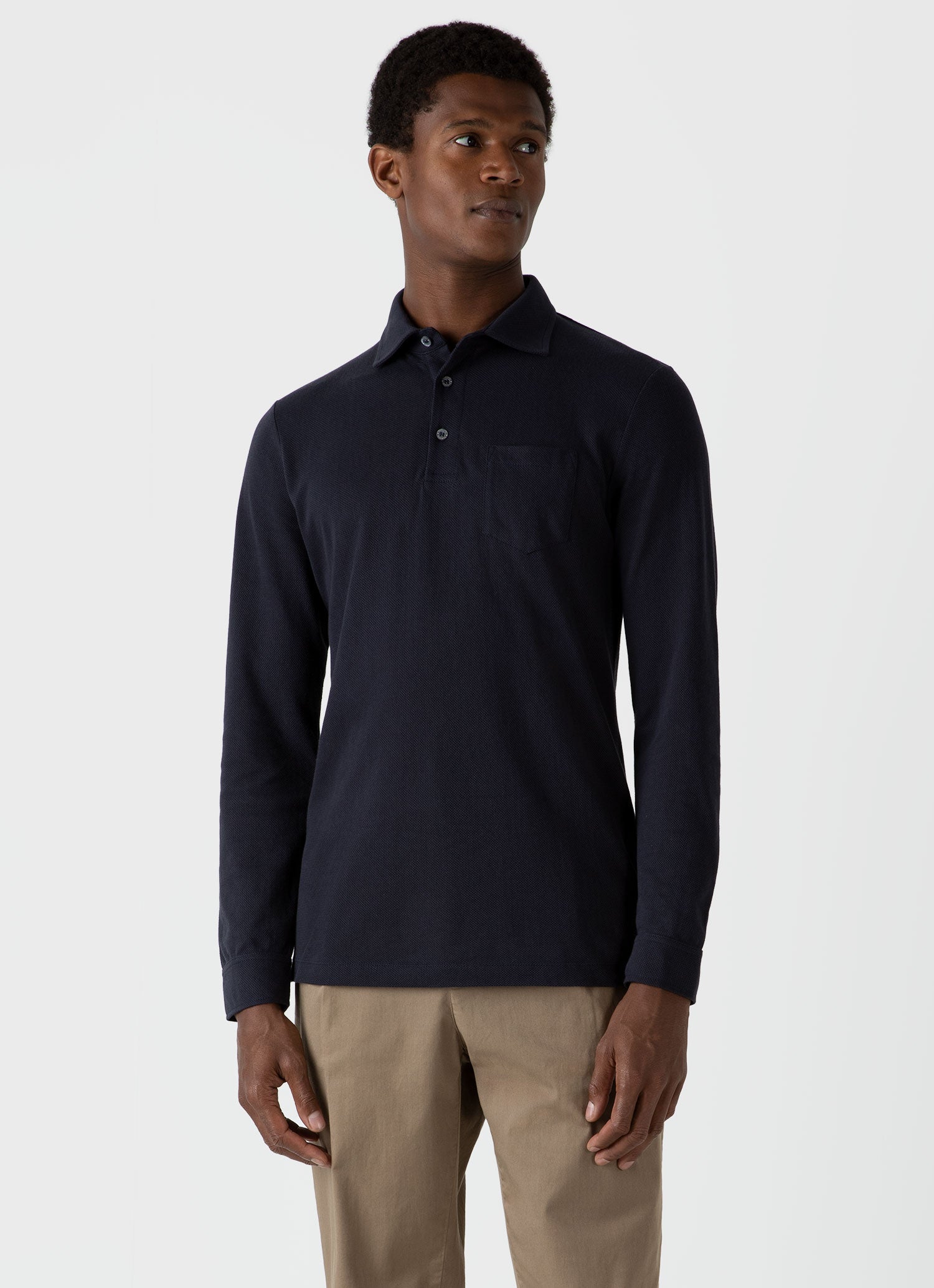 Men's Long Sleeve Polo Shirts | Sunspel