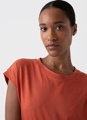 Women's T-shirt Dress in Burnt Sienna