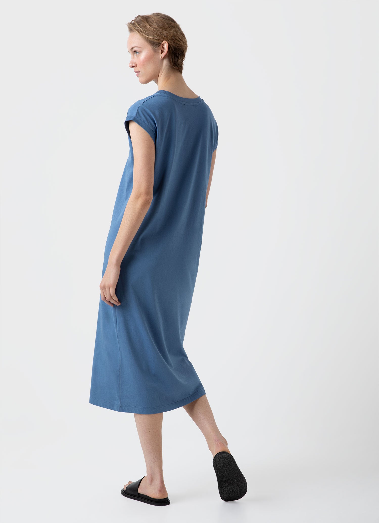 Women's T-shirt Dress in Bluestone