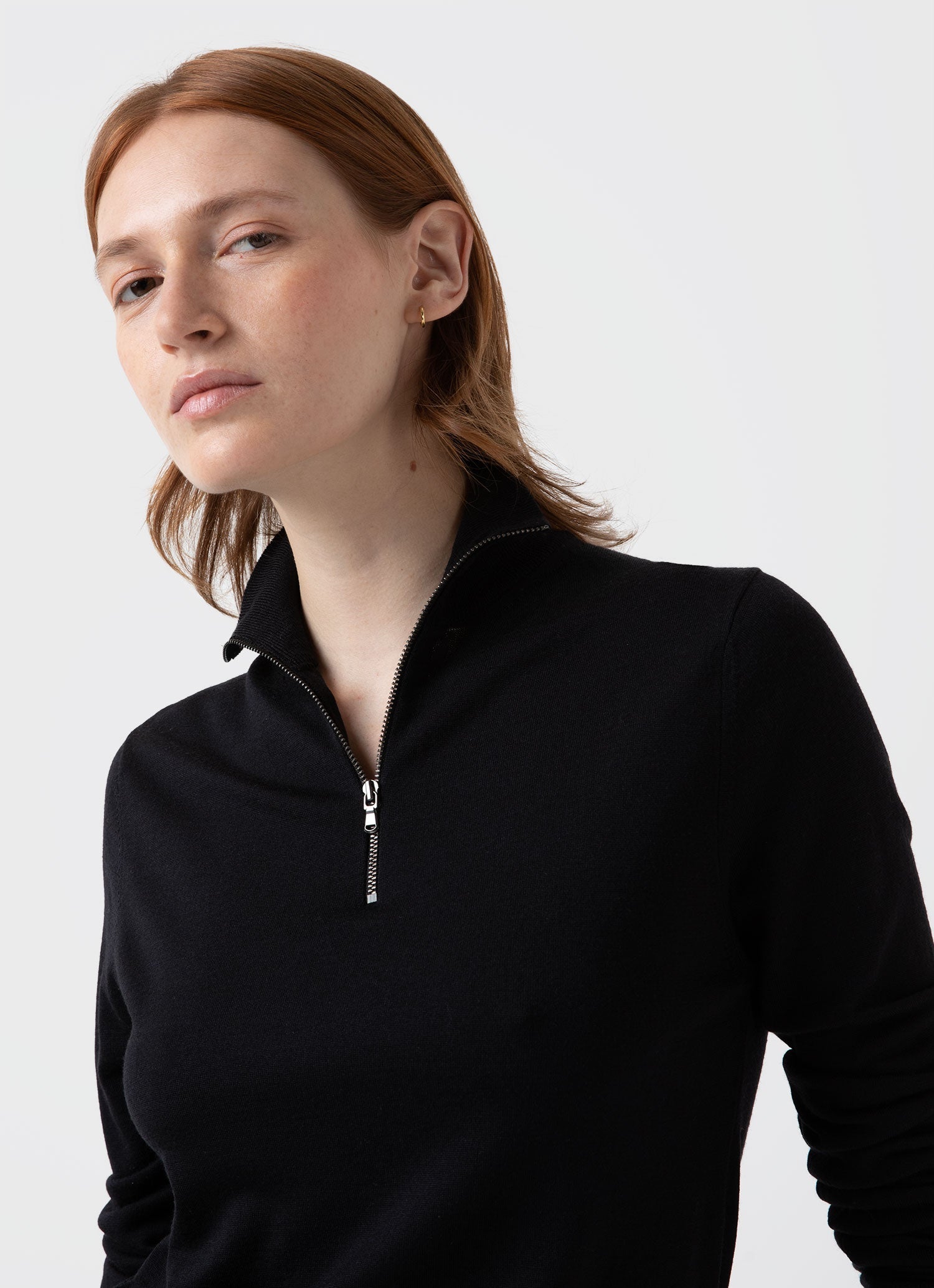 Zip neck hot sale jumper womens