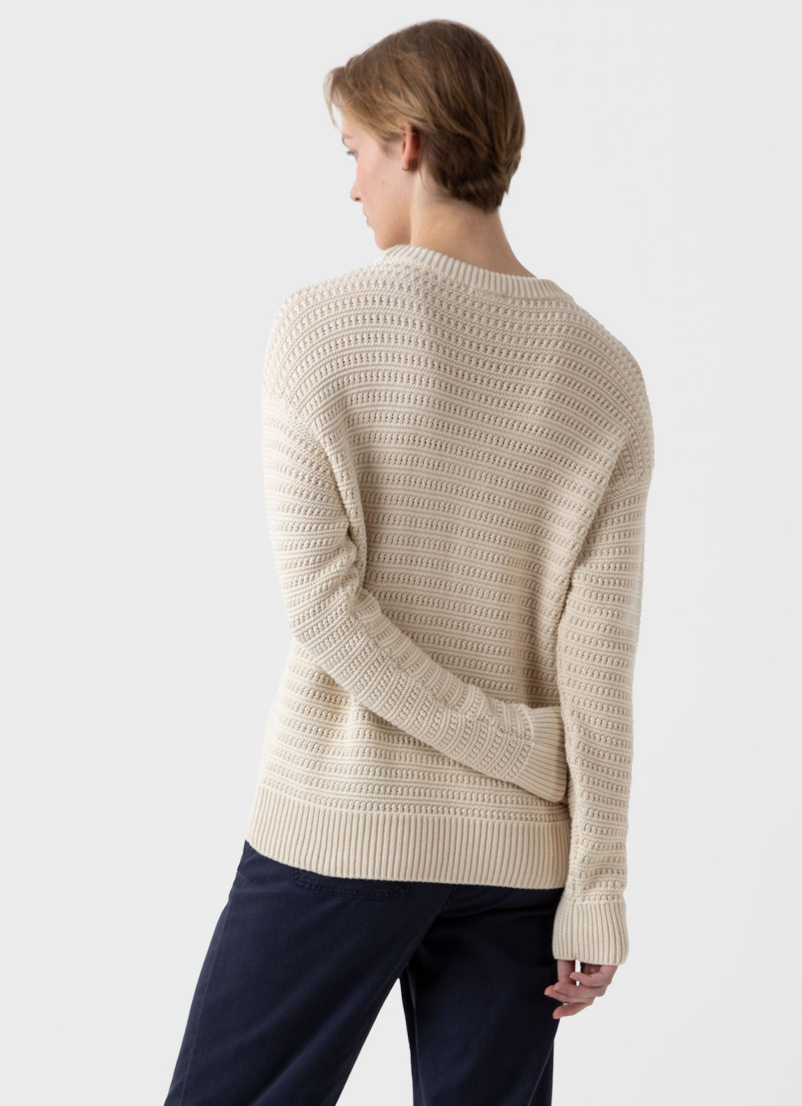 Women's Chunky Textured Jumper in Ecru