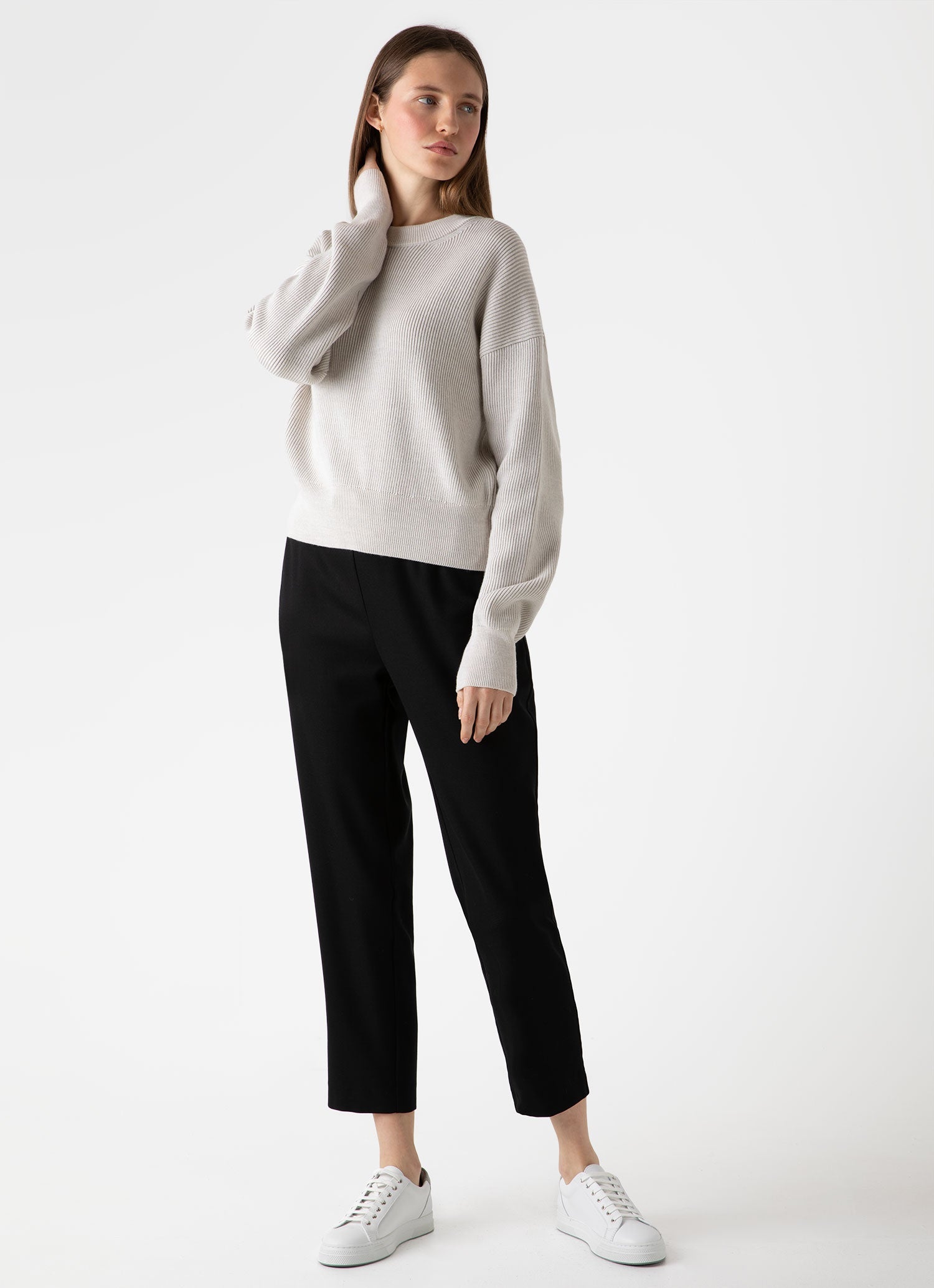 White ribbed 2024 jumper womens