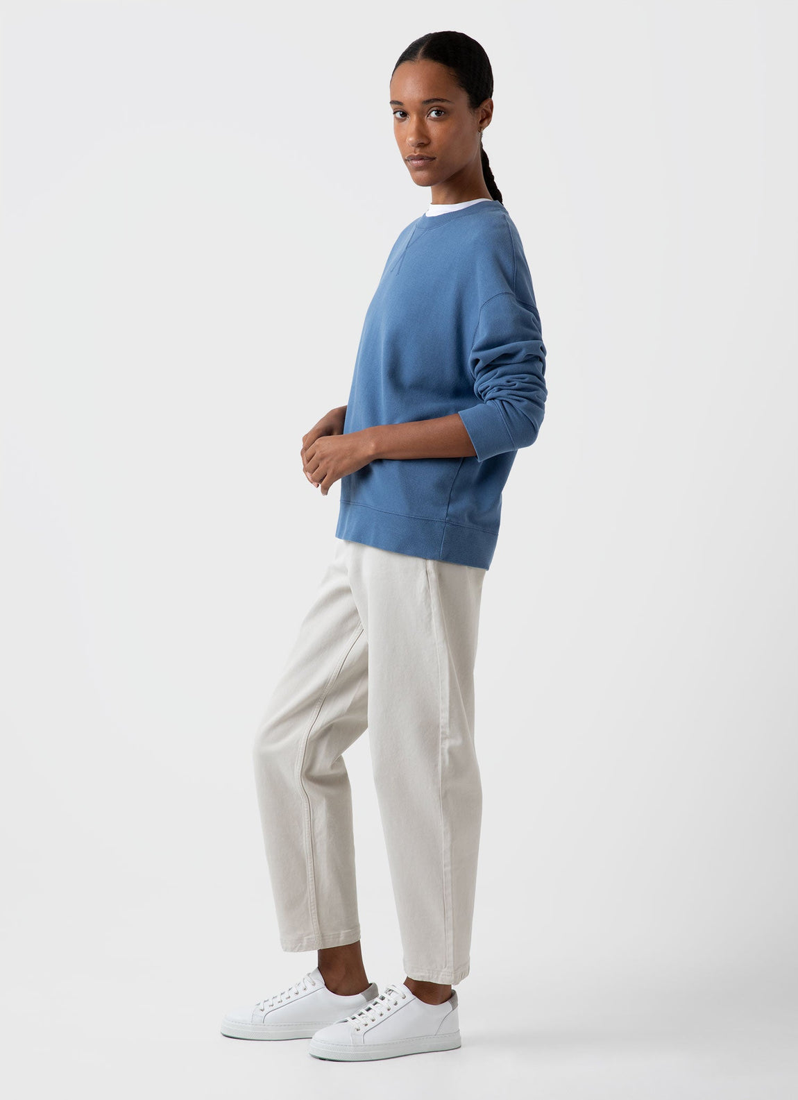 Women's Relaxed Loopback Sweatshirt in Bluestone
