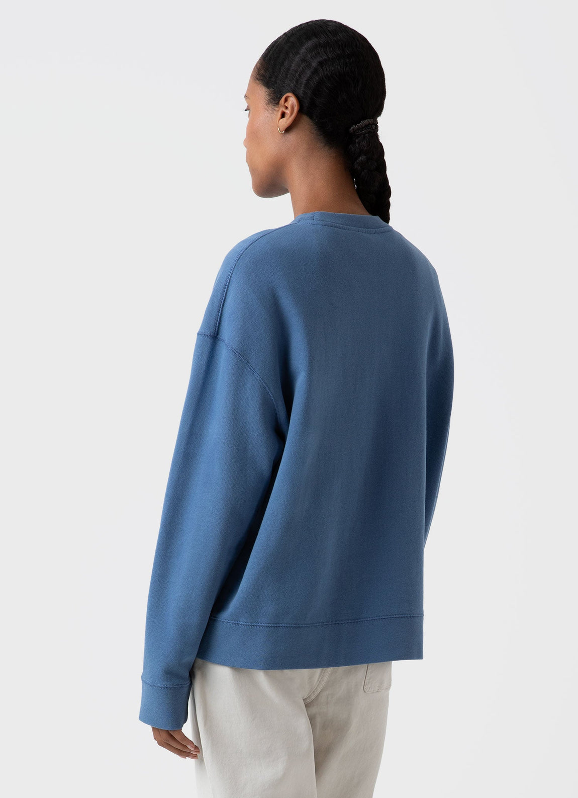 Women's Relaxed Loopback Sweatshirt in Bluestone