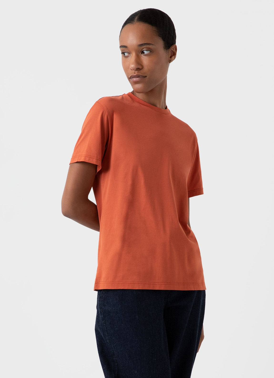 Women's Boy-Fit T-shirt in Burnt Sienna